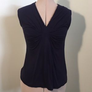 Banana Republic purple V-Neck Blouse raw edges